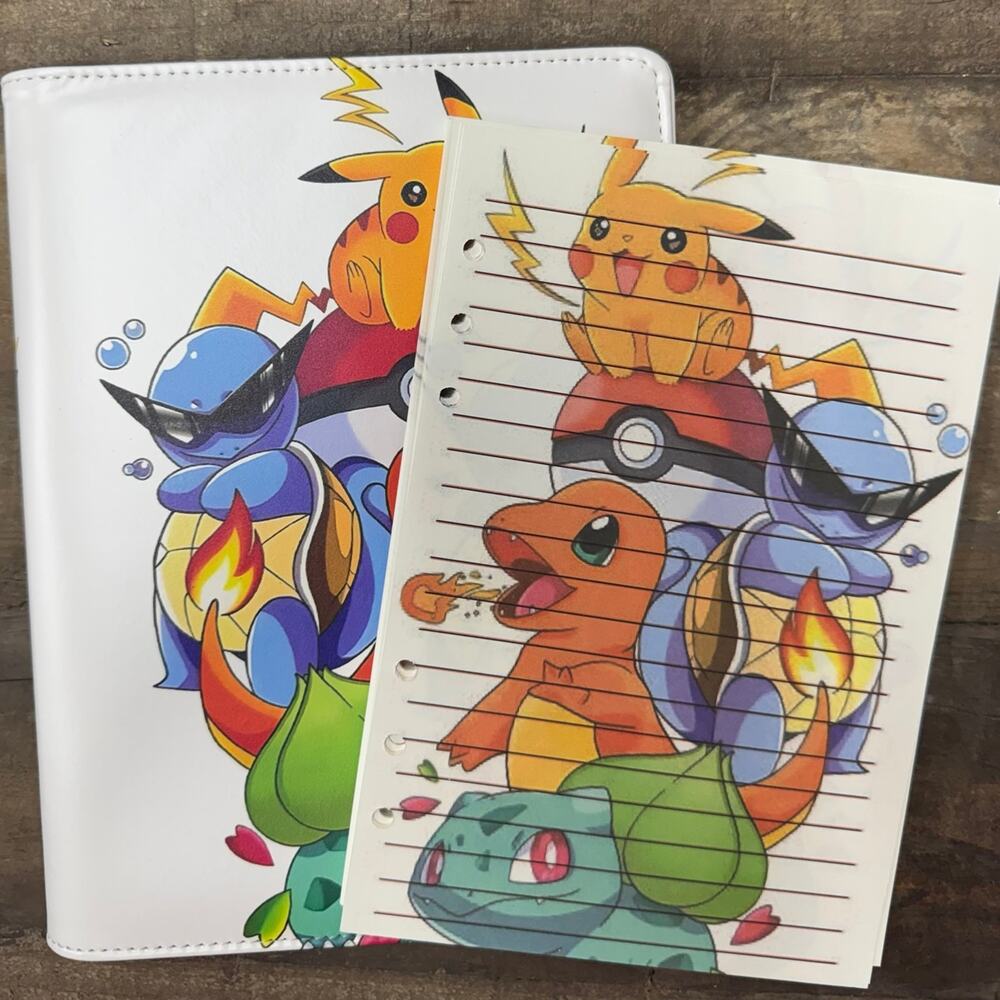 Pokemon A5 Binder with matching printed paper